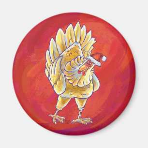Imã Natal De Frango Em Vermelho