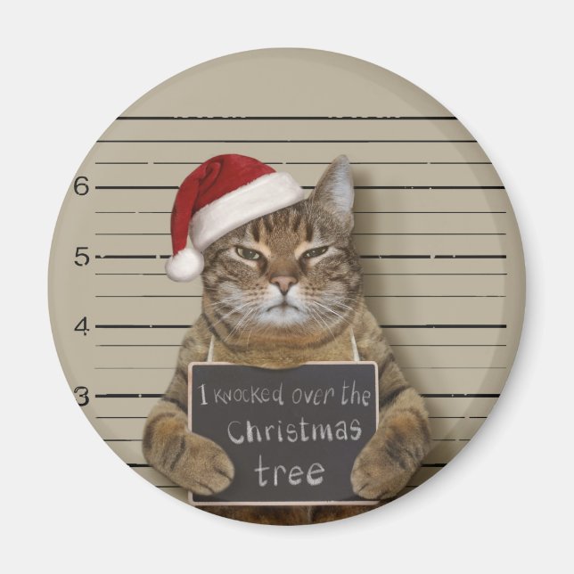 Imã Natal de Gato de Mugshot (Frente)