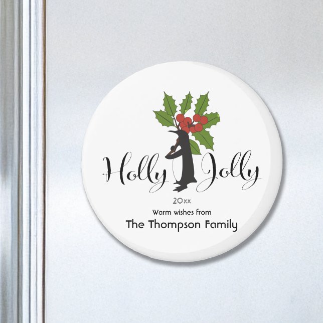 Imã Natal de Pinguim Engraçado Personalizado (Criador carregado)