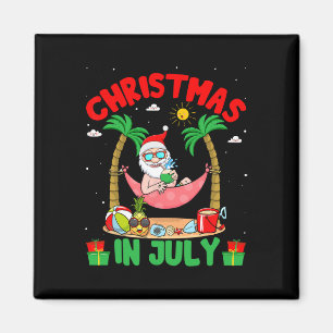 Imã Natal de Verão em Julho - Papai Noel Tropical Surf
