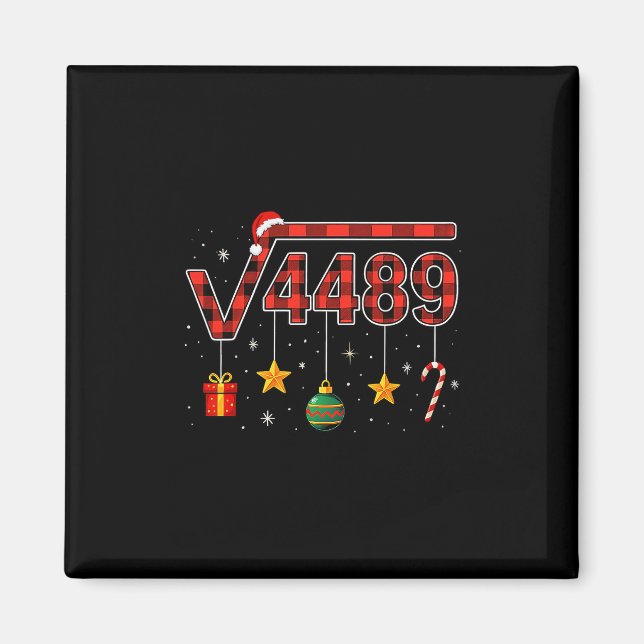 Imã Natal Divertido 6 7 Seis Sete Meme Raiz Quadrada 4 (Frente)