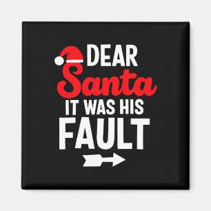 Imã Natal Divertido Casais Querido Papai Noel Foi Dele