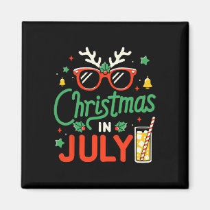 Imã Natal Divertido Em Julho Com Óculos De Sol Para O 