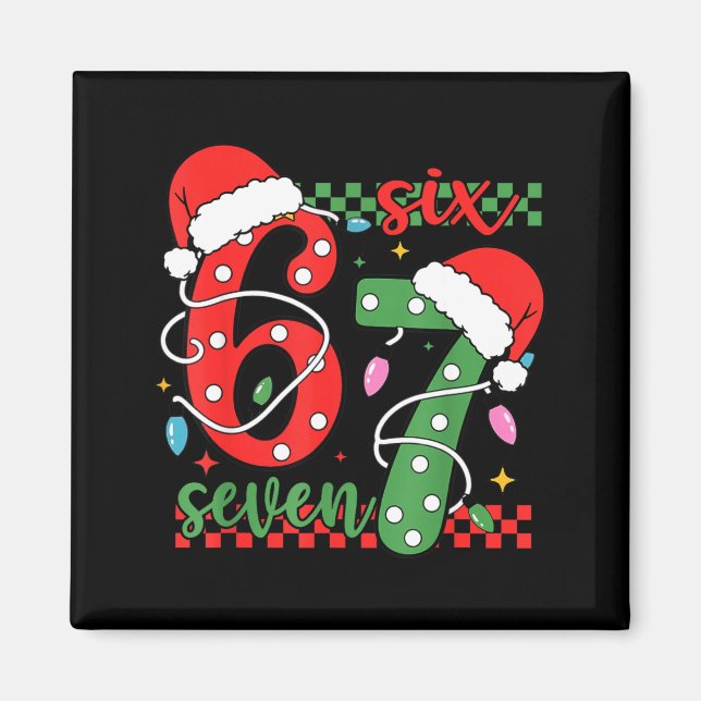 Imã Natal Divertido Seis Sete 6 7 Meme Geração Alpha G (Frente)