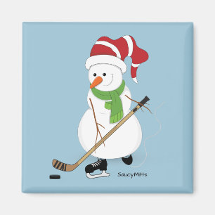 Imã Natal do boneco de neve do hóquei