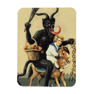 Ímã Natal do Demônio de Cavalo Krampus Rocking no Nata