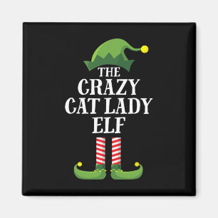 Imã Natal do Grupo Familiar Lady Elf Matching Lady Cat
