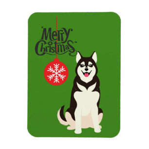 Ímã Natal do Husky Siberiano