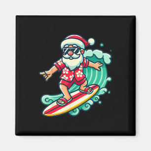 Imã Natal do Papai Noel Surfista Férias Tropicais de N