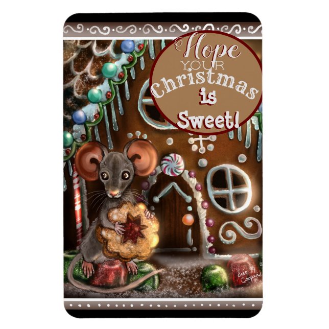 Ímã Natal do Rato de Pão-de-Genga (Vertical)