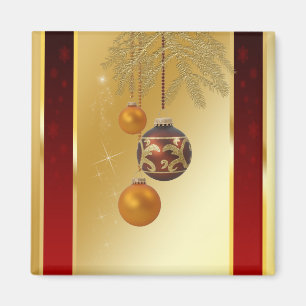 Imã Natal dourado elegante