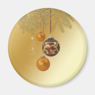 Imã Natal dourado elegante