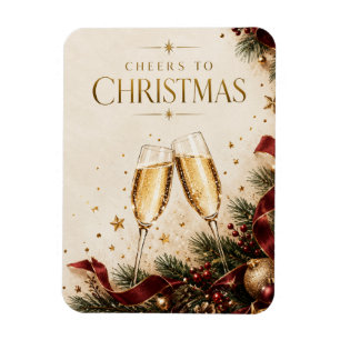 Ímã Natal Elegante, Brinde de Champanhe Luxo Ferias