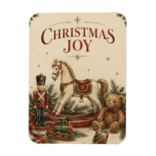 Ímã Natal Elegante Vintage, Soldado de Brinquedo Antig