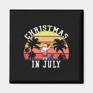 Imã Natal Em Julho Divertido Vintage Papai Noel Verão