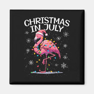 Imã Natal Em Julho Flamingo Papai Noel Verão Xmas Mulh