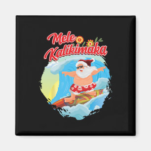 Imã Natal Em Julho Havaiano Papai Noel Surfe Mele Kali
