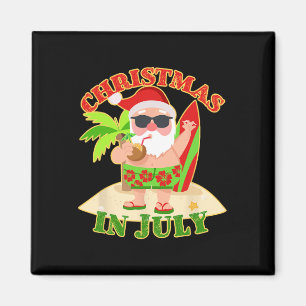 Imã Natal Em Julho Papai Noel Com Prancha De Surfe Ver