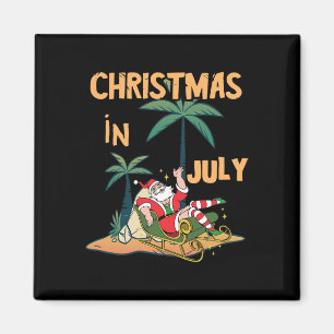 Imã Natal Em Julho Papai Noel Férias De Verão Havaiano