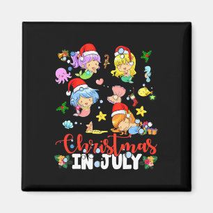 Imã Natal Em Julho Papai Noel Sereia Amante Verão Prai