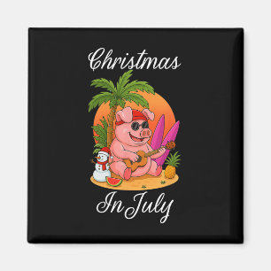 Imã Natal Em Julho Porco Fofo Divertido Férias De Verã