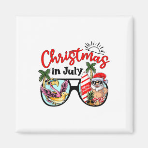 Imã Natal Em Julho Sungles Papai Noel Flamingo Verão V