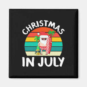 Imã Natal Em Julho Vintage Papai Noel Havaiano Surfand