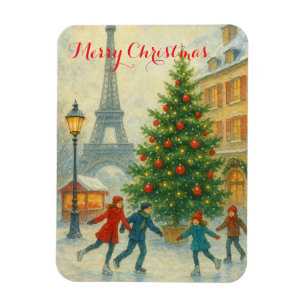 Ímã Natal em Paris Torre Eiffel Inverno