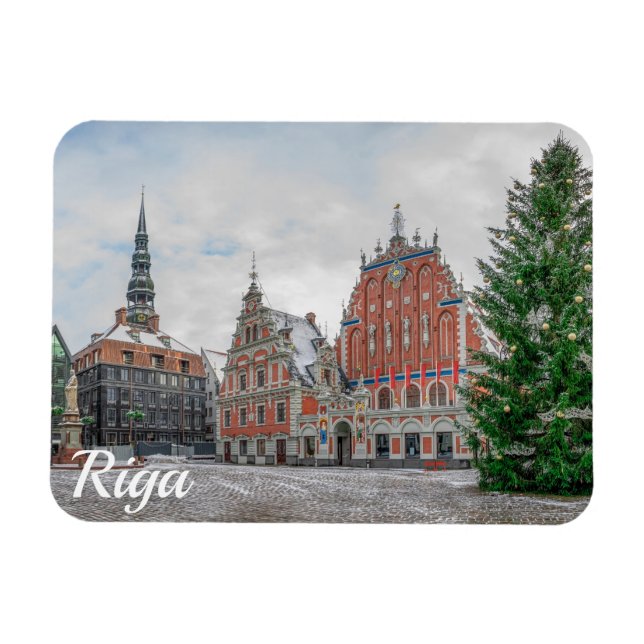 Ímã Natal em Riga Latvia Magnet (Horizontal)