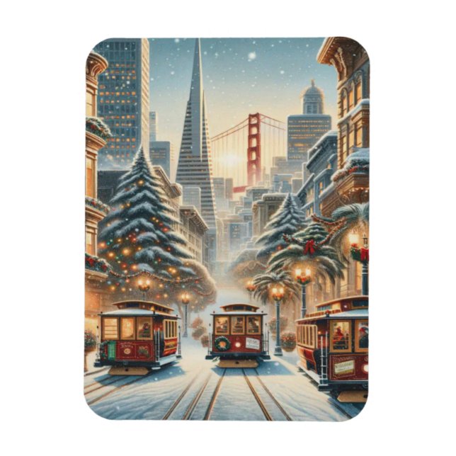 Ímã Natal em São Francisco – Golden Gate (Vertical)