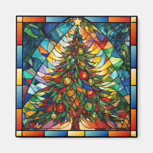 Imã Natal em Vidro Colorido