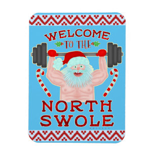 Ímã Natal Engraçado Noel Claus Swole