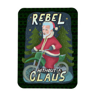 Ímã Natal Engraçado Papai Noel Humor Motorcycle Rebel