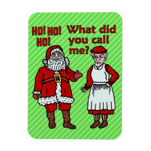 Ímã Natal engraçado Papai Noel & Sra. Feriado Gracejo