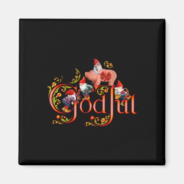 Imã Natal escandinavo Deus Jul Marzipan Pig (Frente)