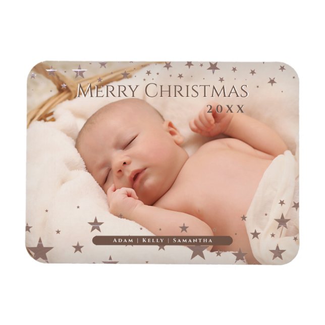 Ímã Natal Estrelado Ternurento Personalizado Foto Feri (Horizontal)