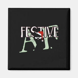 Imã Natal Feliz Gato Festivo Irônico Sarcástico