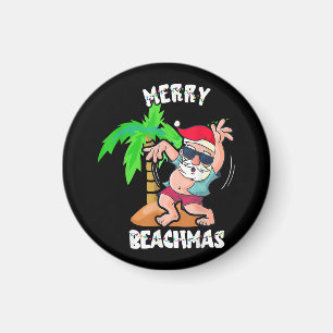 Imã Natal Feliz na Praia em Julho Funny Santa Xmas Poo