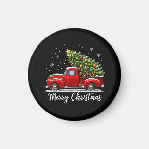 Imã Natal Feliz Natal Caminhão Vermelho Árvore Homens