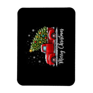 Ímã Natal Feliz Natal Caminhão Vermelho Árvore Homens