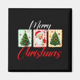 Imã Natal Feliz Retrô Vintage Papai Noel Árvore de Nat