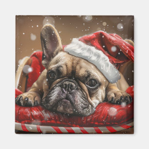 Imã Natal Festivo do Bulldog Francês