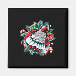 Imã Natal Festivo Para Amantes De Badminton, Natal