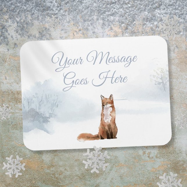 Ímã Natal Floresta de Inverno Raposa Férias de Natal (Custom Winter Woodland Fox Christmas Holidays Magnet)