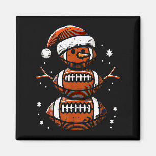 Imã Natal Futebol Americano Boneco de Neve Xmas Esport
