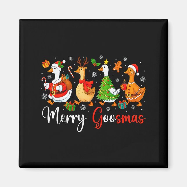 Imã Natal Ganso Bobo Divertido Goosemas Alegre Natal Á (Frente)
