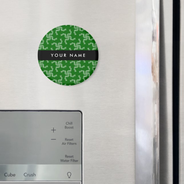 Imã Natal Garland, Verde, Seu nome, Personalize (In Situ (Fridge))