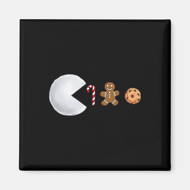 Imã Natal Gente De Neve Come Doces Canas De Gingerpão (Frente)