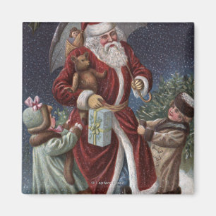 Imã Natal GreetingSanta com guarda-chuva