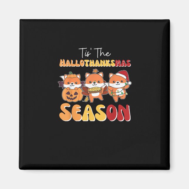 Imã Natal Halloween Esta É A Época De Hallothanksmas (Frente)